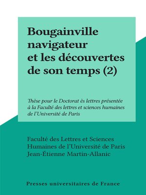 cover image of Bougainville navigateur et les découvertes de son temps (2)